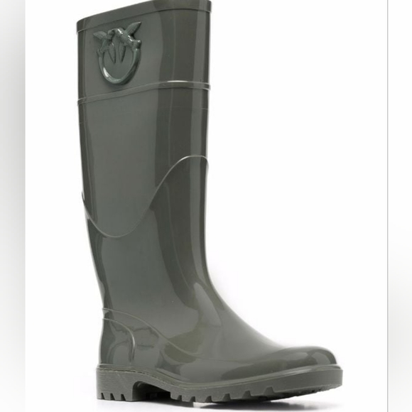 PINKO Love-embossed wellington boots .NWOT .(  big for me) - Picture 1 of 12